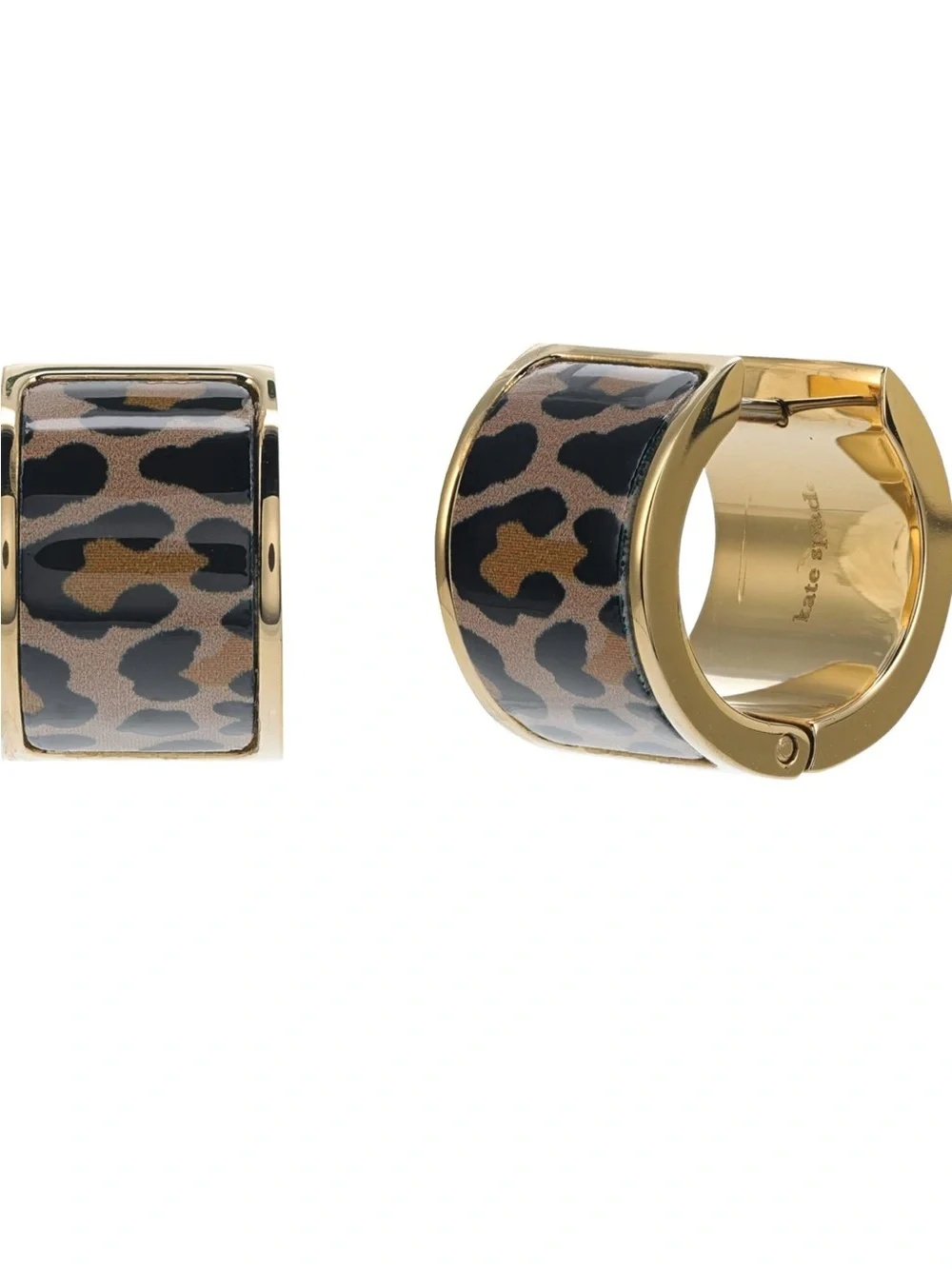 kate spade Heritage Huggie Earrings Leopard Print